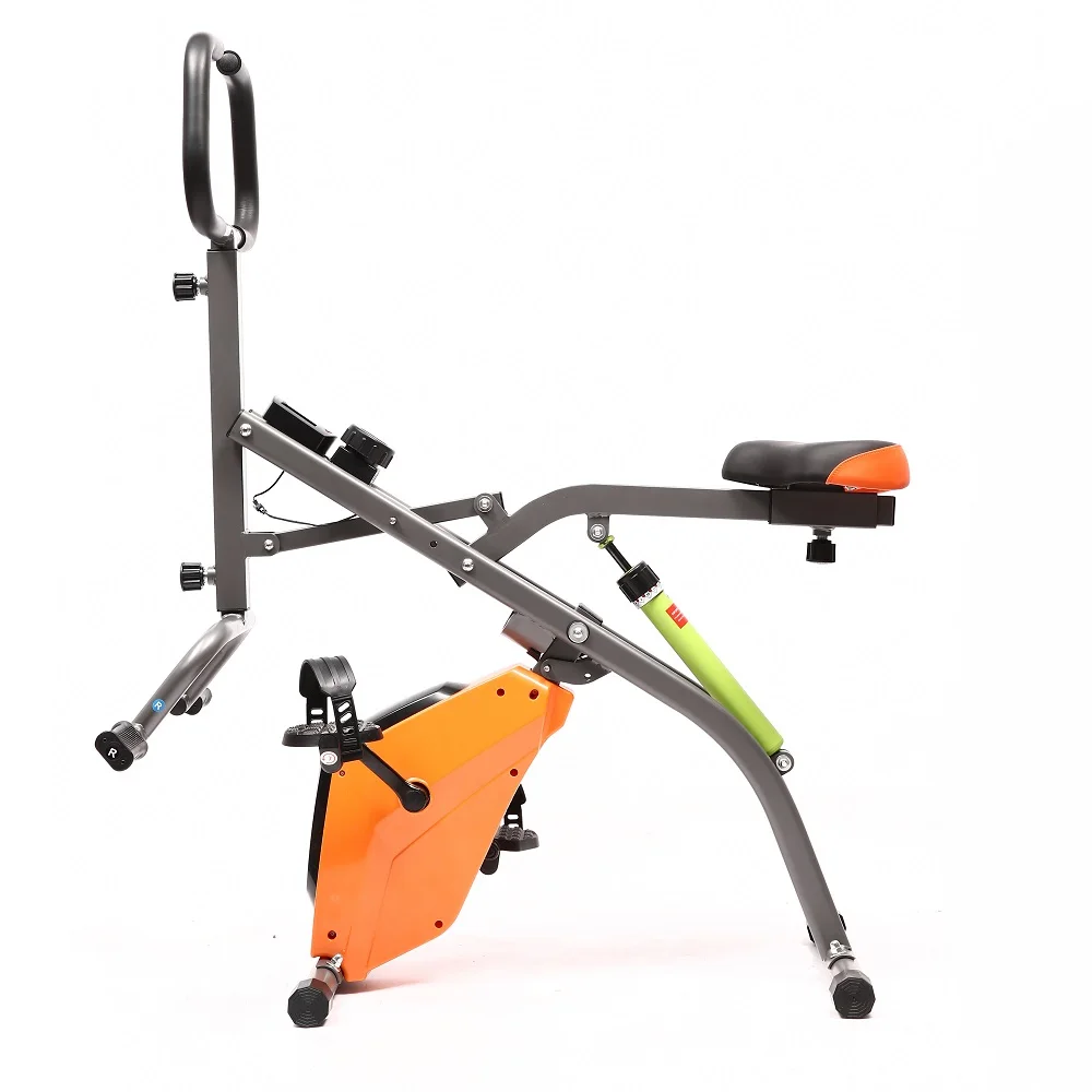 ZW SPORT Newest Indoor Folding 2 IN 1 Exercise Bike total body crunch Horse Riding Machine