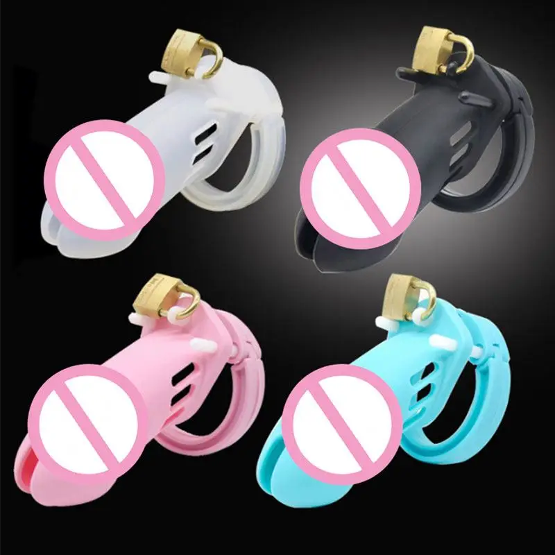 Silicone Penis Cage Male Chastity Lock Sex Toys For Men Male Penis Ring Penis Lock%