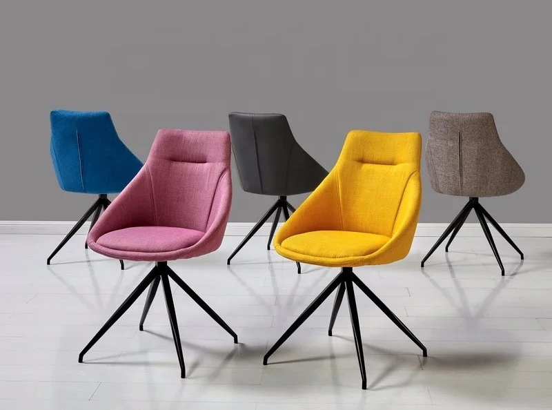 New Design Leisure 360 degree restaurant velvet dining chair swivel chair