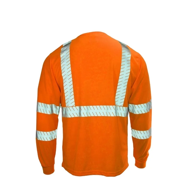 Breathable polyester moisture wicking birdeye safety shirt with reflective tape