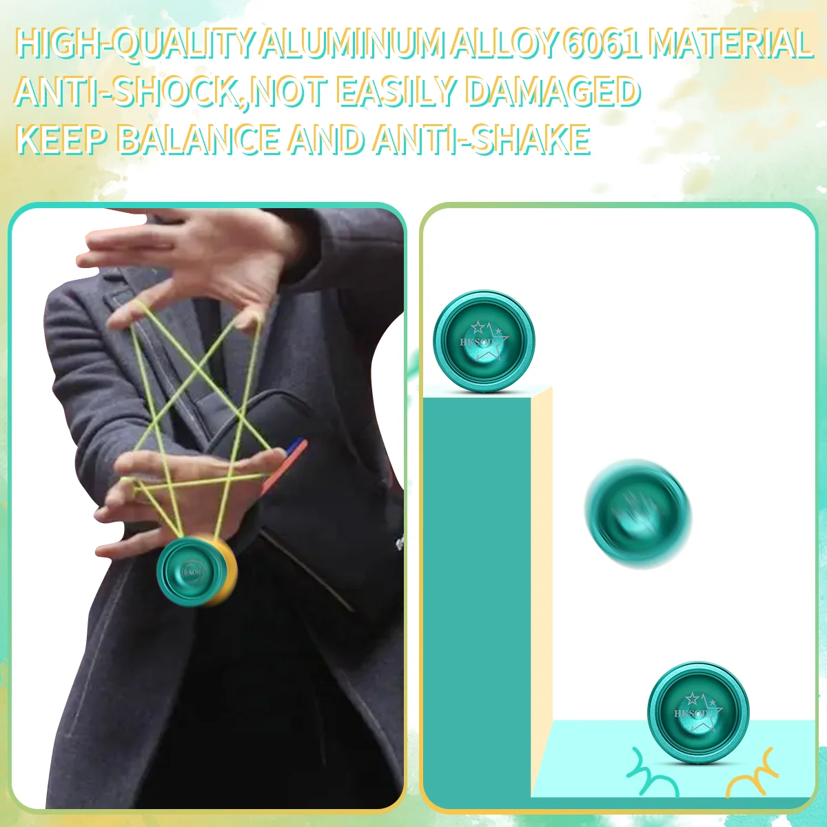Aluminum Alloy Yoyo Unresponsive YoYo Ball Competitive Spin Yo-yo Ball for Yoyo Professional Advanced Players