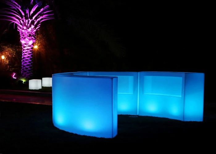 indoor or outdoor self-change slow flash light bar table for Portable club and event commercial bars