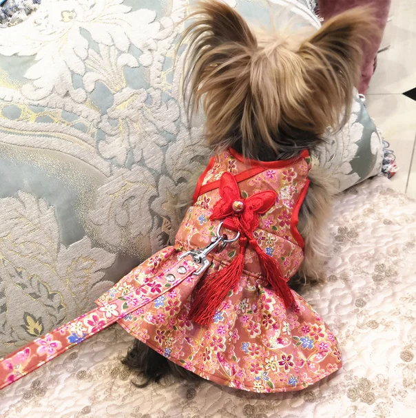 Luxury Customized 100% Cotton Sustainable Sweet Pet Dress Pet Clothes for Small Animals