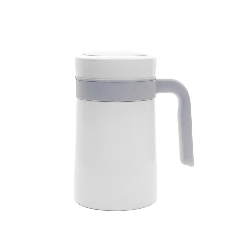 IMOGY 2024 New Arrivals 450ml Double Wall Stainless Steel Collapsible Cup Lids Handle Office Cup Coffee Tea Metal Thermos Logo