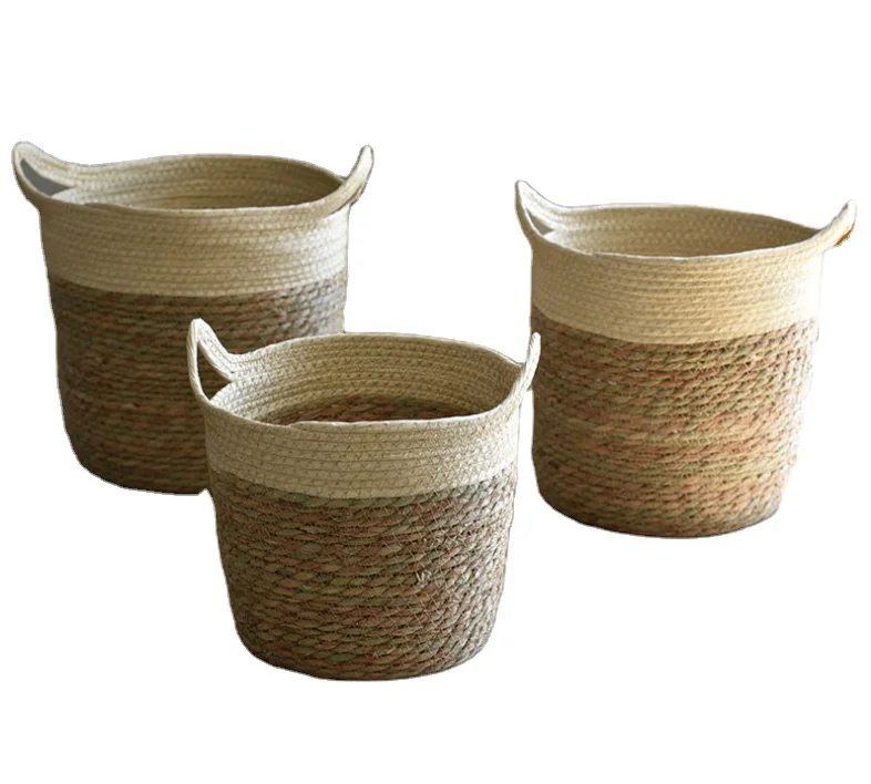 ICEBLUE HD Sea Grass Wicker Water Hyacinth Laundry Storage Basket