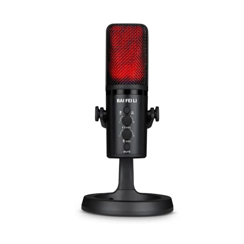 Professional Usb Larg Diaphragm Condens Mic Handheld Karaoke Mixer Microphone