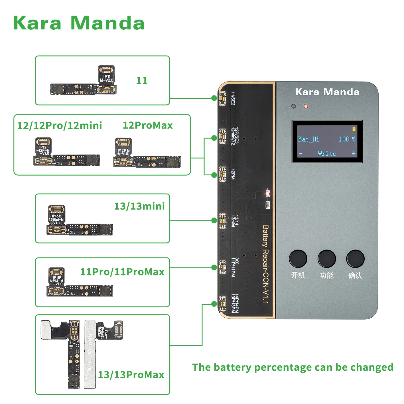 Кара манда Ремонт батареи гибкий для iPhone здоровья встроенный внешний ремонт батареи гибкий для iPhone 11 12 13 серии