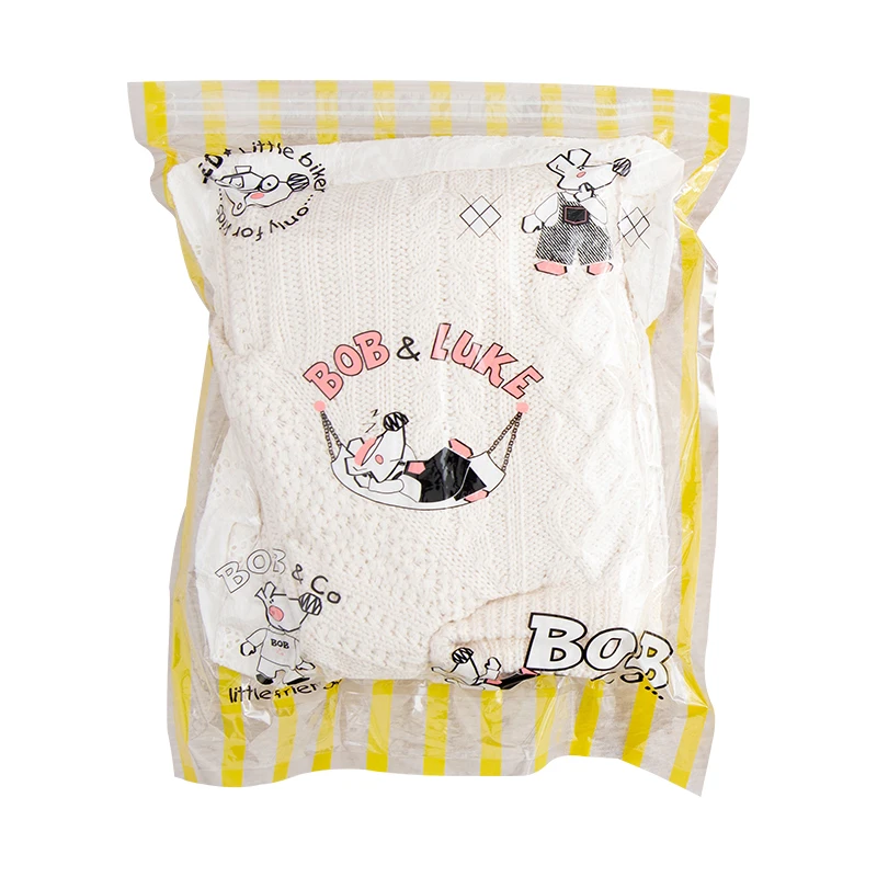 striped vacuum compression bag Customizable Hand roll vacuum storage bag Air free travel luggage compression bag