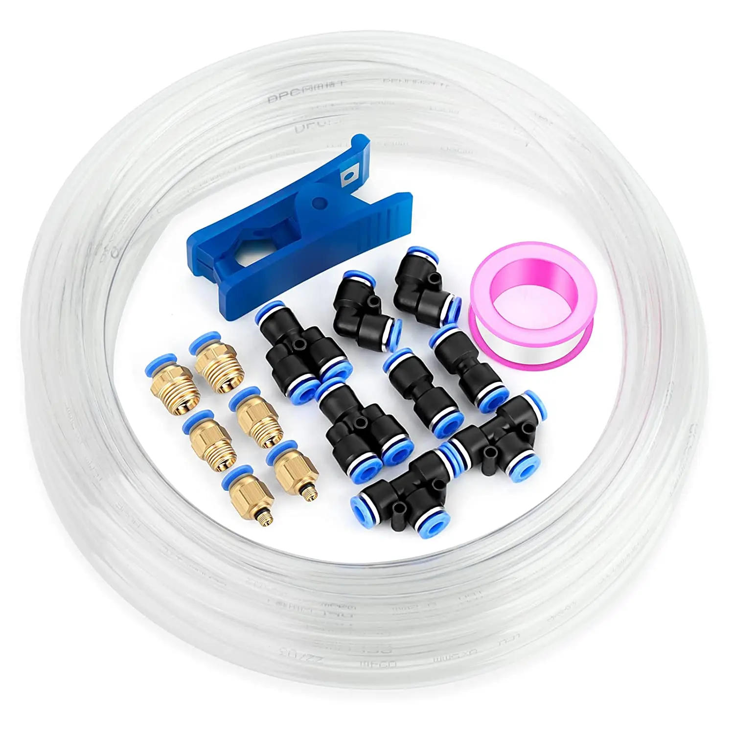 Pneumatic Tubing Clear nylon  Air hose Pipe Tube Kit 6mm OD 4mm ID 39.4ft/12 Meter for Air Line or Fluid Transfer