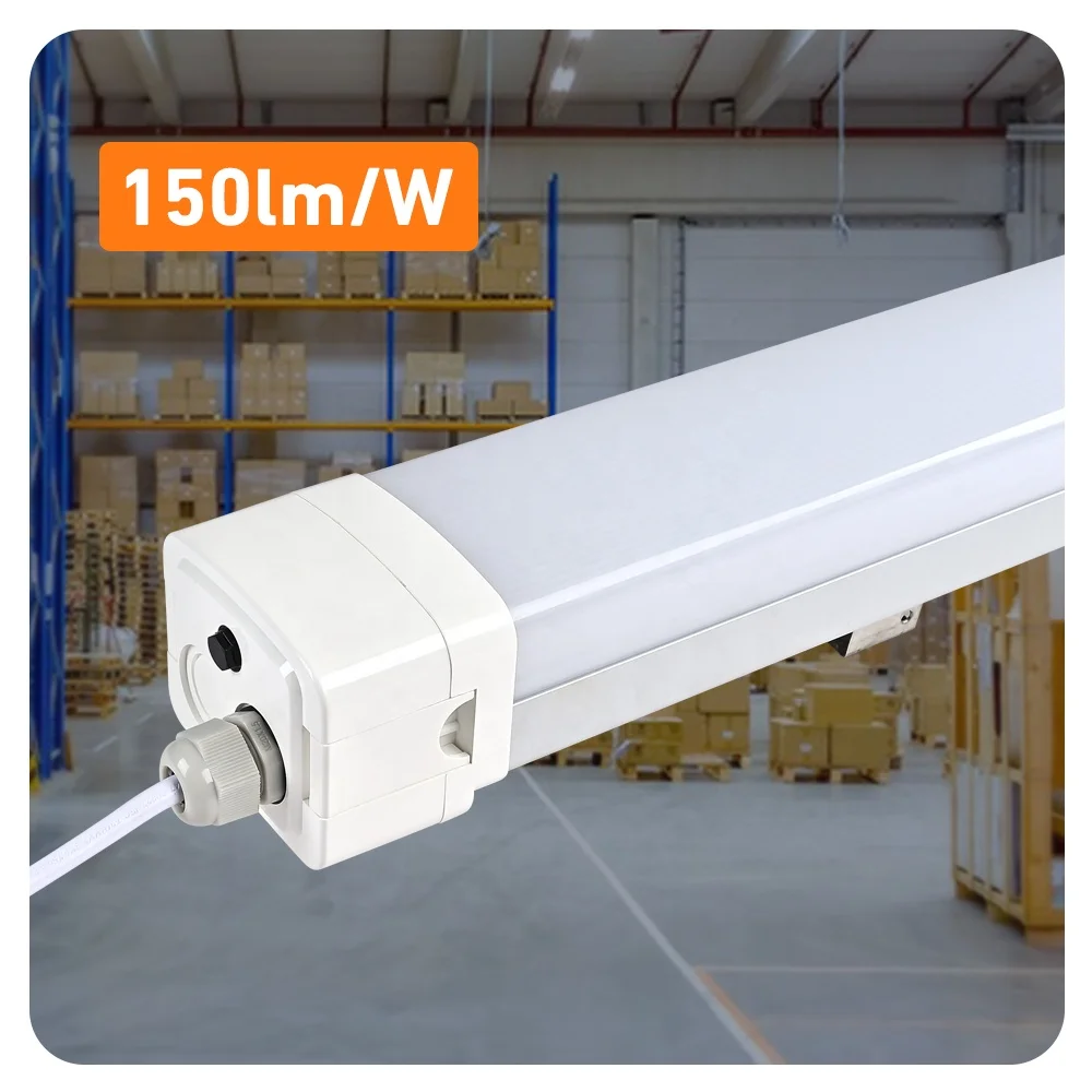 Europe Lighting Project Multi-functional Garage Light Ceiling 2ft 4ft 5ft 40W 50W Linkable Tri Proof Light with Motion Sensor
