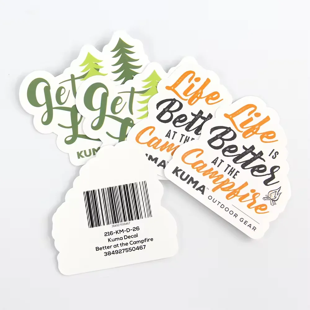 Custom Die Cut Holographic Stickers printing logo and brand BOPP or Vinyl waterproof Scratch Proof sticker with QR Code