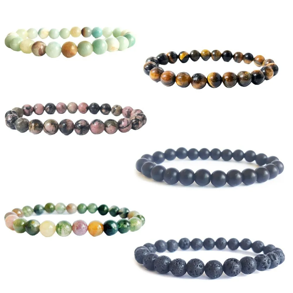2024 Wholesale Price 8mm Natural Gemstone Stone Healing Crystal Bracelet Crystal Beads Bracelet