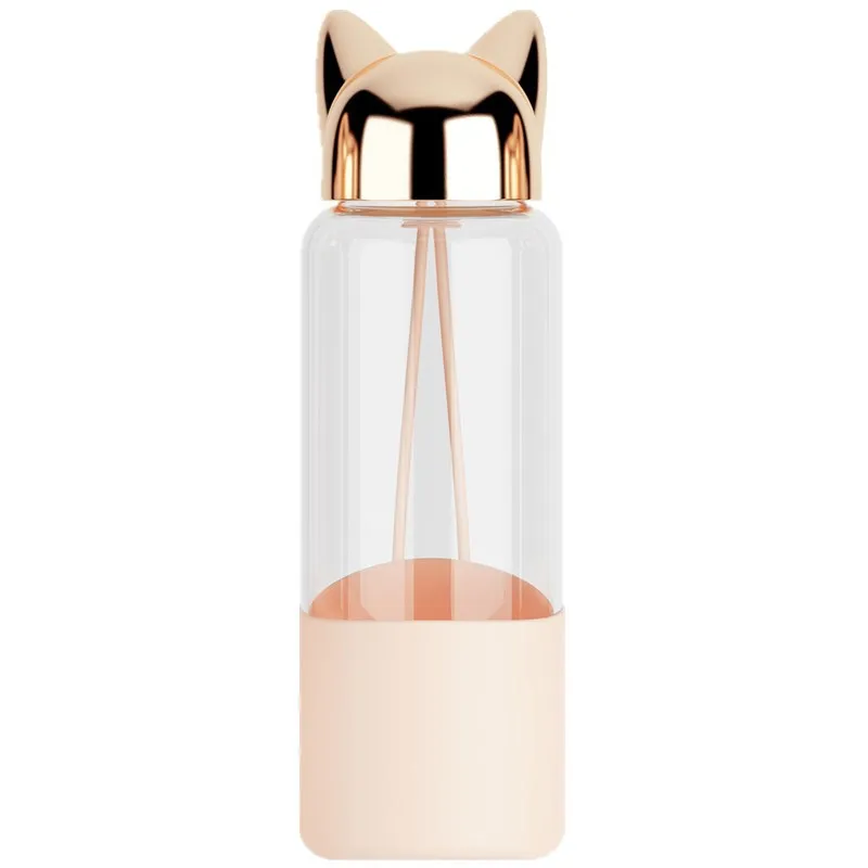 Feiyou can custom  the logo glass bottle female lovely creative trend portable harajuku water bottle male simple bottels