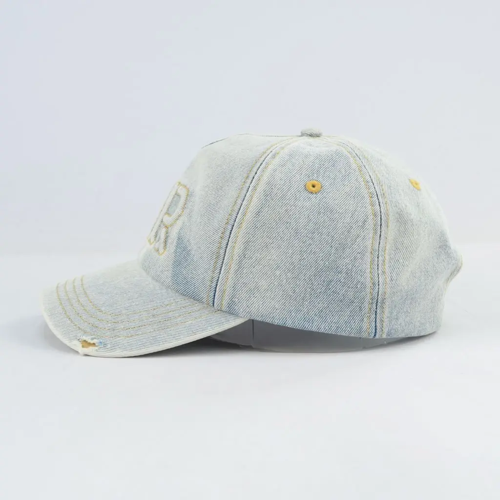 Custom Letter Embroidery Logo Baseball Caps Washed Cotton Vintage Distressed Cap 6 Panel Baseball Hat