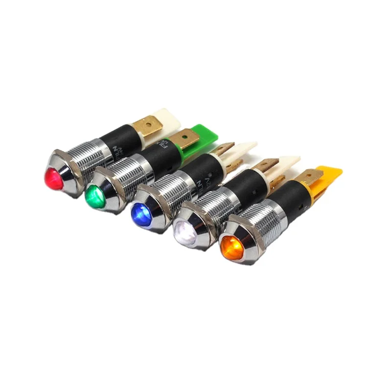 6/8/10/12/16/19/22mm mini led Indicator Lights  Colorful Flush Panel Signal Lamp