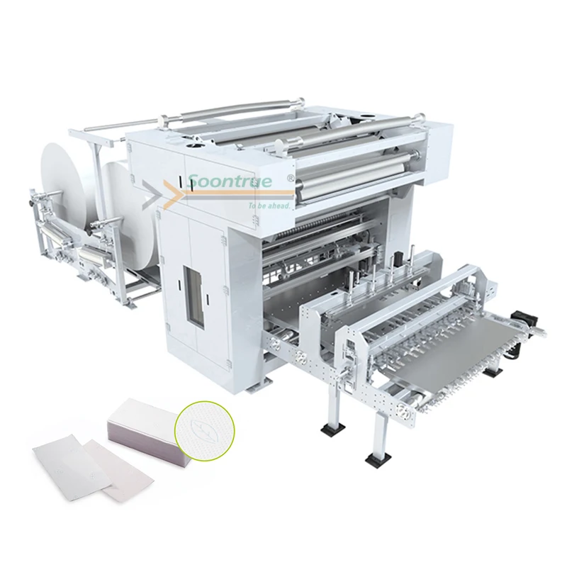 China Supplier 4 Lines V Fold Box Drawing Facial Tissue Paper Making Machine