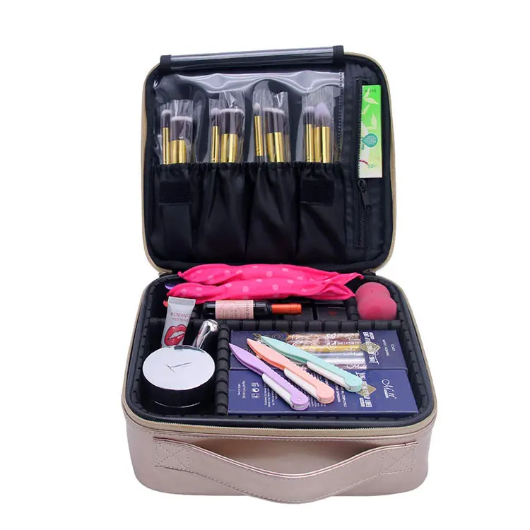 
MULTIFUNCTIONAL MAKEUP BAG Professional Makeup Train Case for Cosmetics Makeup Brushes Toiletry 