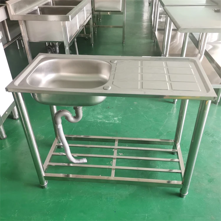 Outdoor Portable Stainless Steel Garden Sink Freestanding Commercial Kitchen Sink