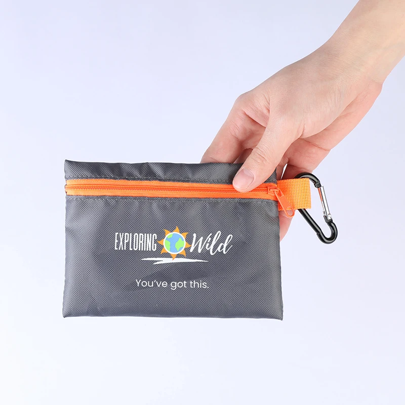 Custom Logo Cheap Polyester Packing Zipper Lock Pouch Waterproof Black Travel Cosmetic canvas Zipper Pouch Bag