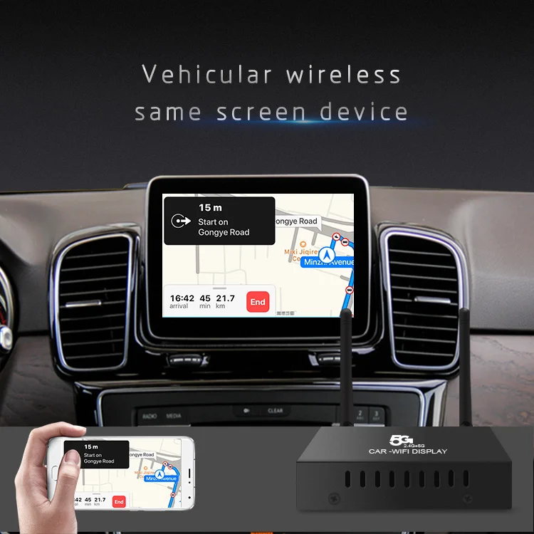Автомобиль Wi Fi дисплей Airplay Dongle Miracast Аудио Видео Интерфейс Зеркало Ссылка Коробка