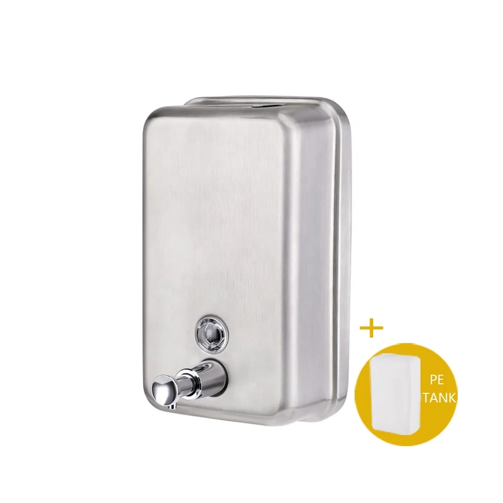 Wholesale Fancy Hotel Soap Dispenser Stainless Steel Wall Soap Dispenser with PE Tank