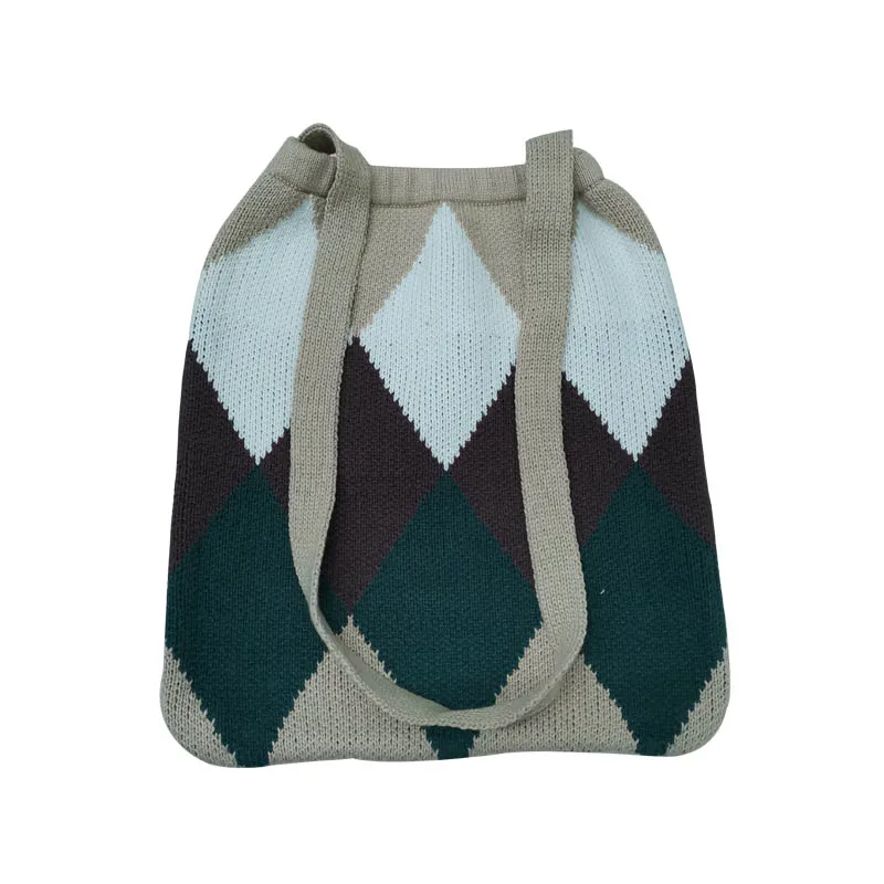 
Small size crochet tote bag handmade knitted bag yarn storage 