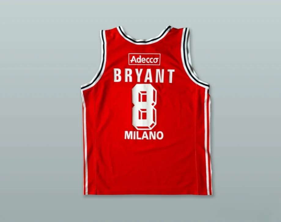 Бесплатная доставка под заказ любое имя номер KOBE BRYANT 8 OLIMPIA MILANO красный баскетбольный трикотажный топ с вышитым S-6XL
