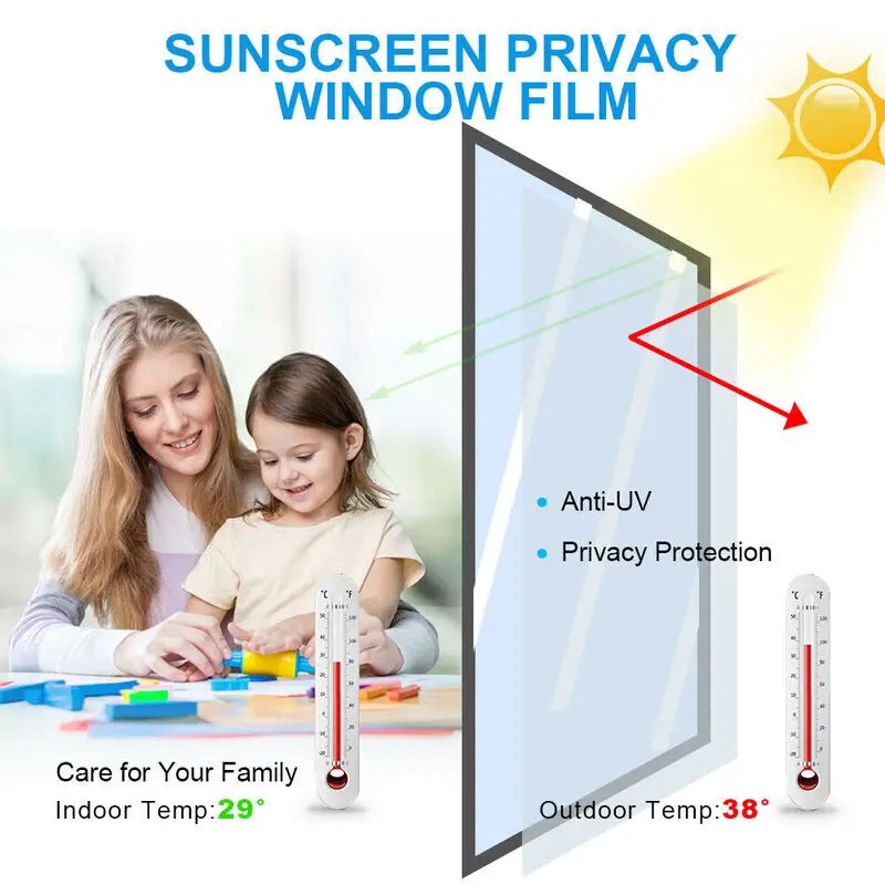UV Rejection Heat Insulation Building House Window Glass Solar Tinting film One Way Vision for Architecture