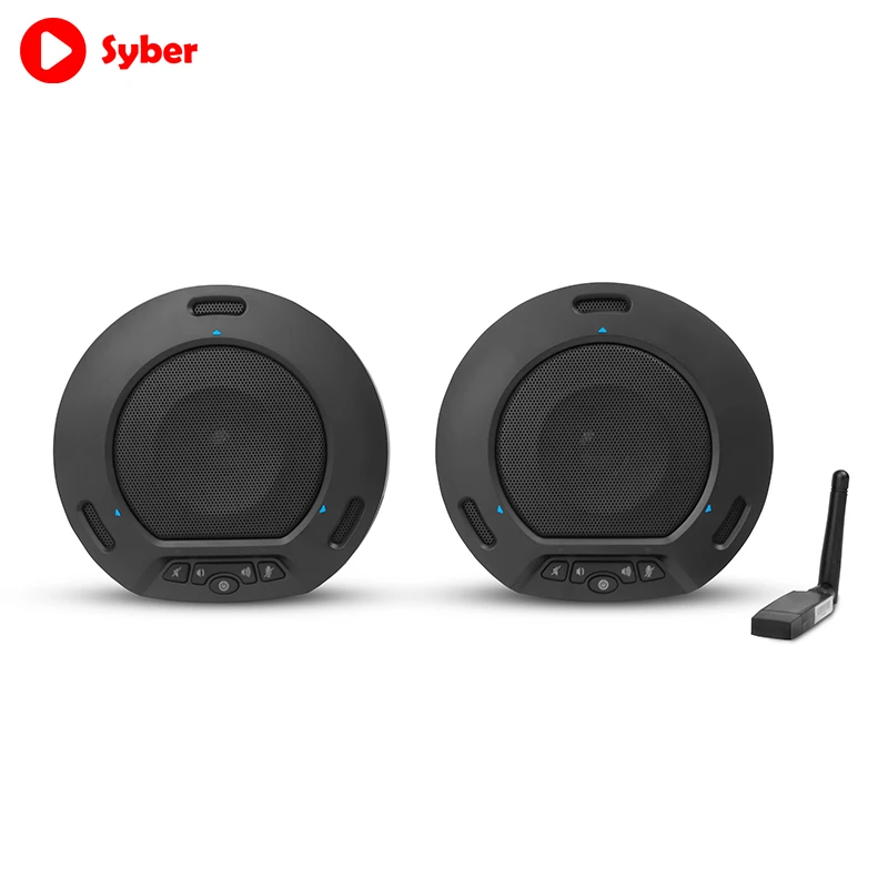 
Profession Table Wireless Cascade Desktop Black Hd Omni-Directional Conference Speakerphone with Double Speaker Microphone 