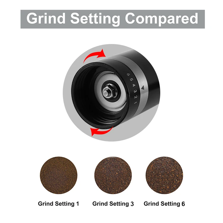 Wholesale High Quality  Top Seller Portable Mini Manual 304 Stainless Steel Coffee Bean Grinder for Coffee