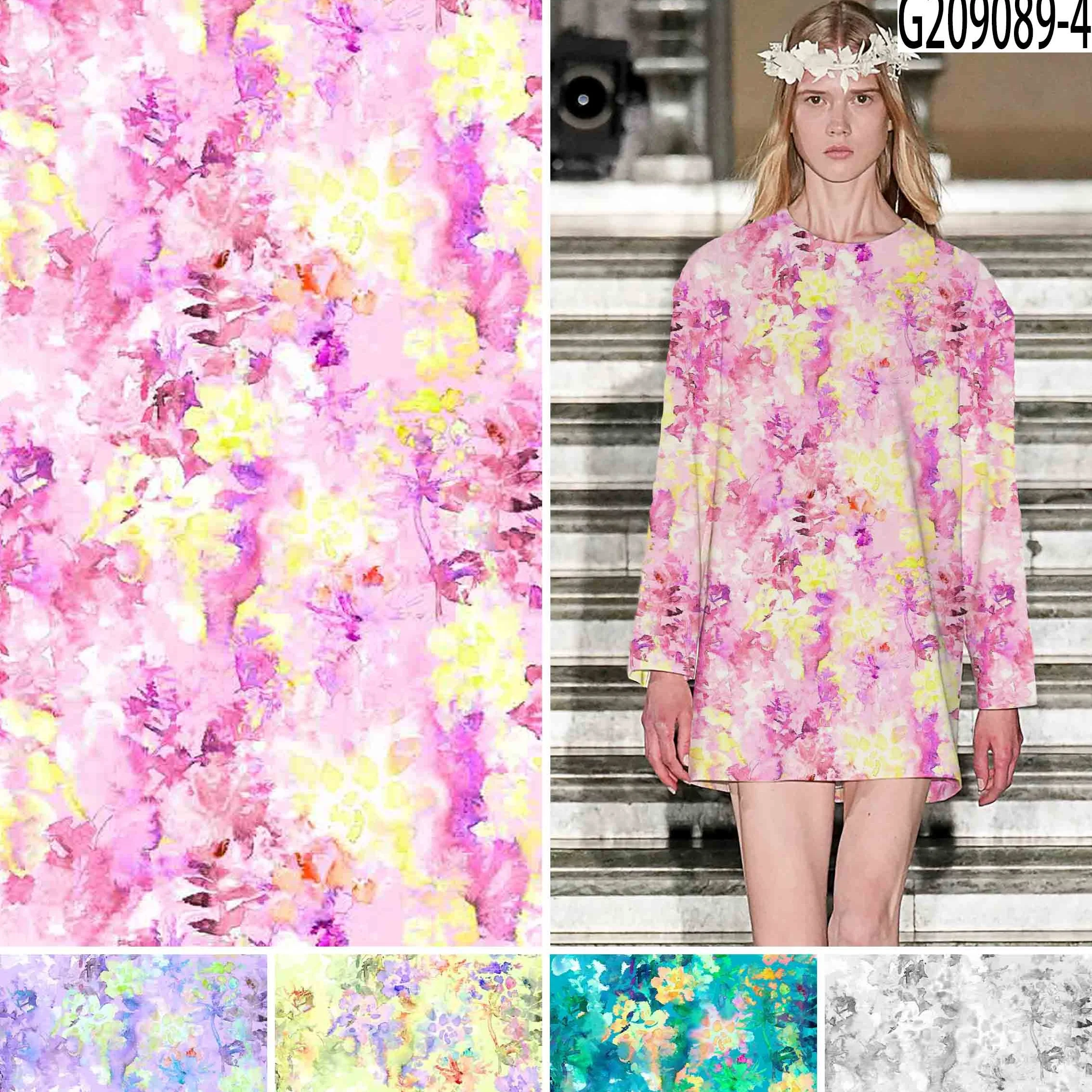 New popular textile plain flower liberty digital custom printed jersey organic cotton fabric for clothing