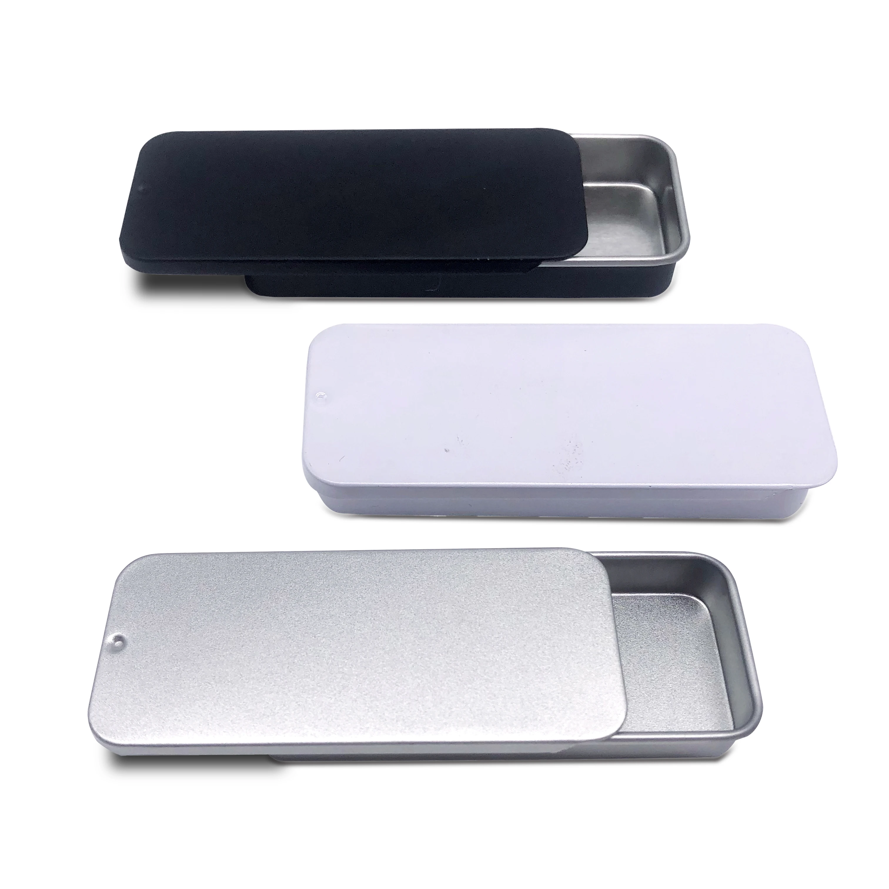 Black White Silvery Square Metal Box Coffee Tin Package Metallic Tin Can Sugar Free Mints Tins