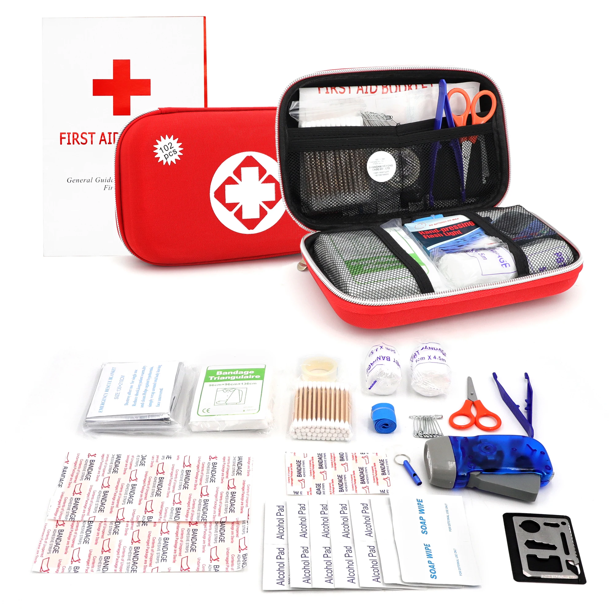 Custom waterproof personalized first aid survival emergency kit empty bag with medical supplies for camping car travel logo
