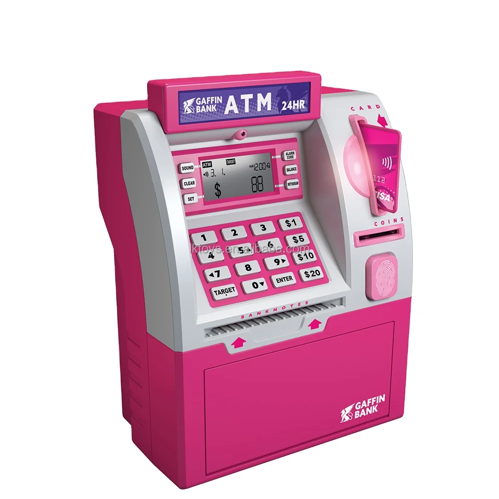 Lucky Toys Electronic Savings Safe Machine Box Upgraded ATM Piggy Bank for Real Money for Kids