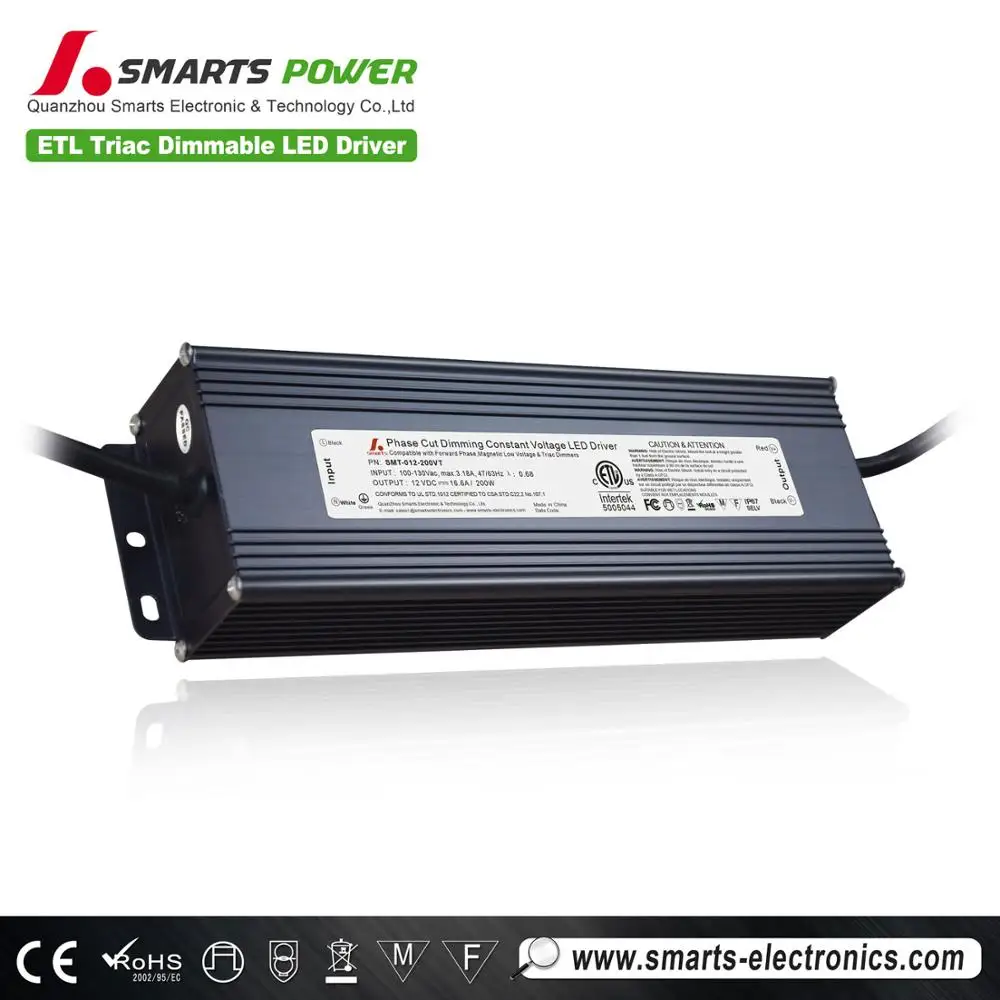 ETL phase-cut dimming 110V ac pwm led driver 12v dimmable work with leading edge dimmer 200w power supply