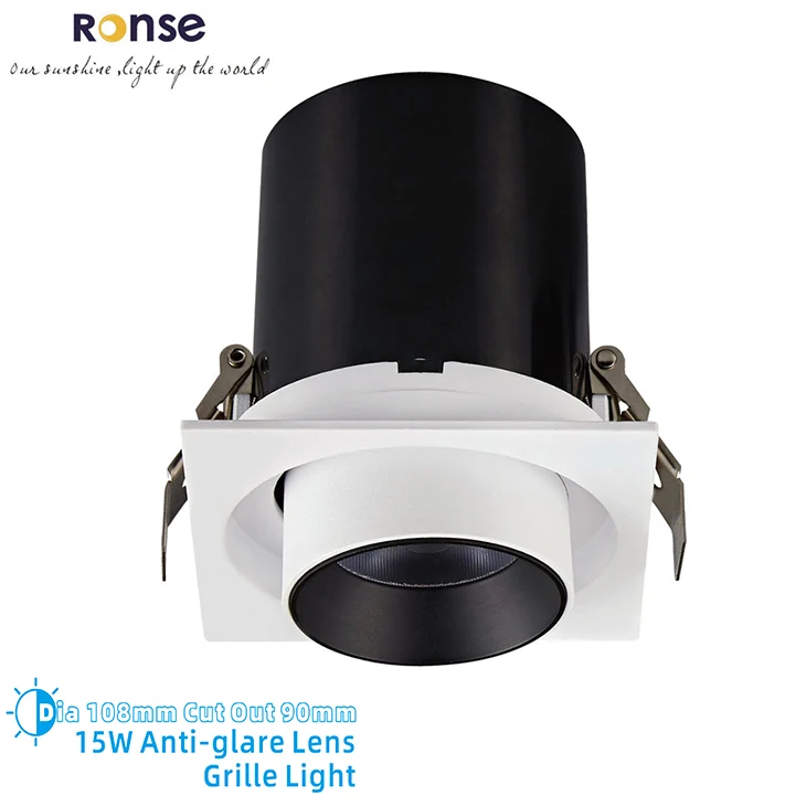 RONSE 15 Вт, 25 Вт, 35 Вт, 2700K Светодиодная лампа теплого магазины свет High-end освещения проектов использования Cob решетка потолочной лампы (90 мм) с вырезами