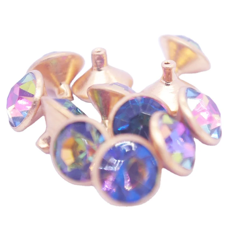 high quality colorful glass crystal rhinestones rivet for clothing bag shoes leather