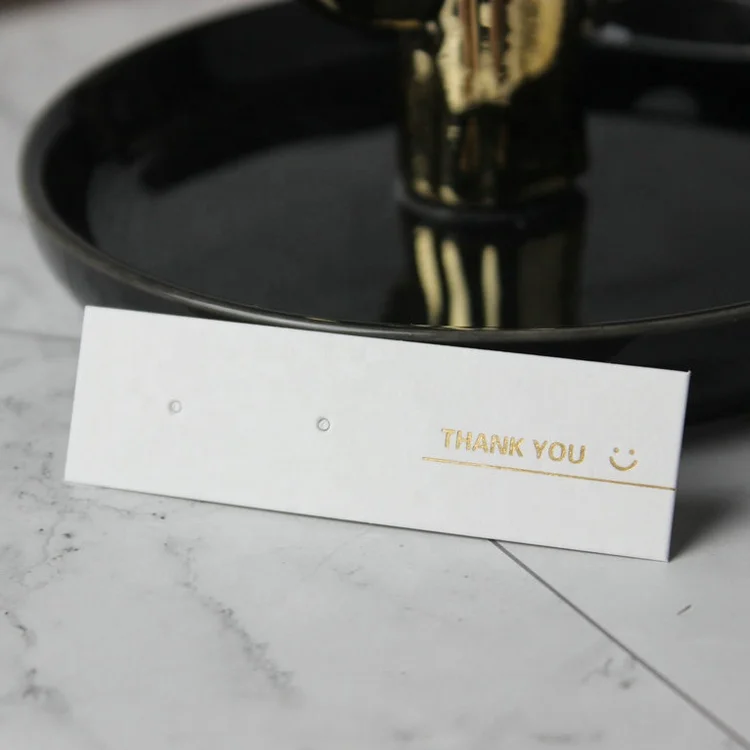 Hot Sale UK Logo printed custom black rectangle earring studs cardboard paper displaying paper cards small item jewelry packing