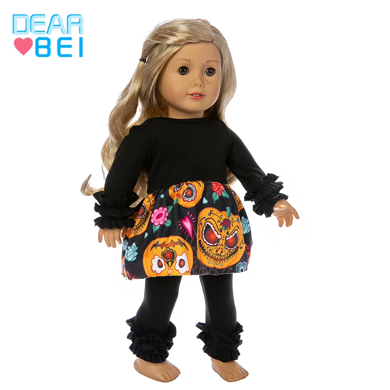 Черная одежда для кукол на Хэллоуин, Одежда для новорожденных, стильная одежда для американских кукол
