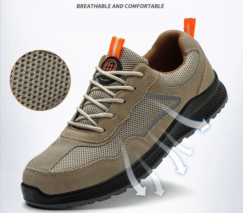 Anti electric anti smash breathable lightweight worker foot protection safety shoes hiking plastic toe footwear