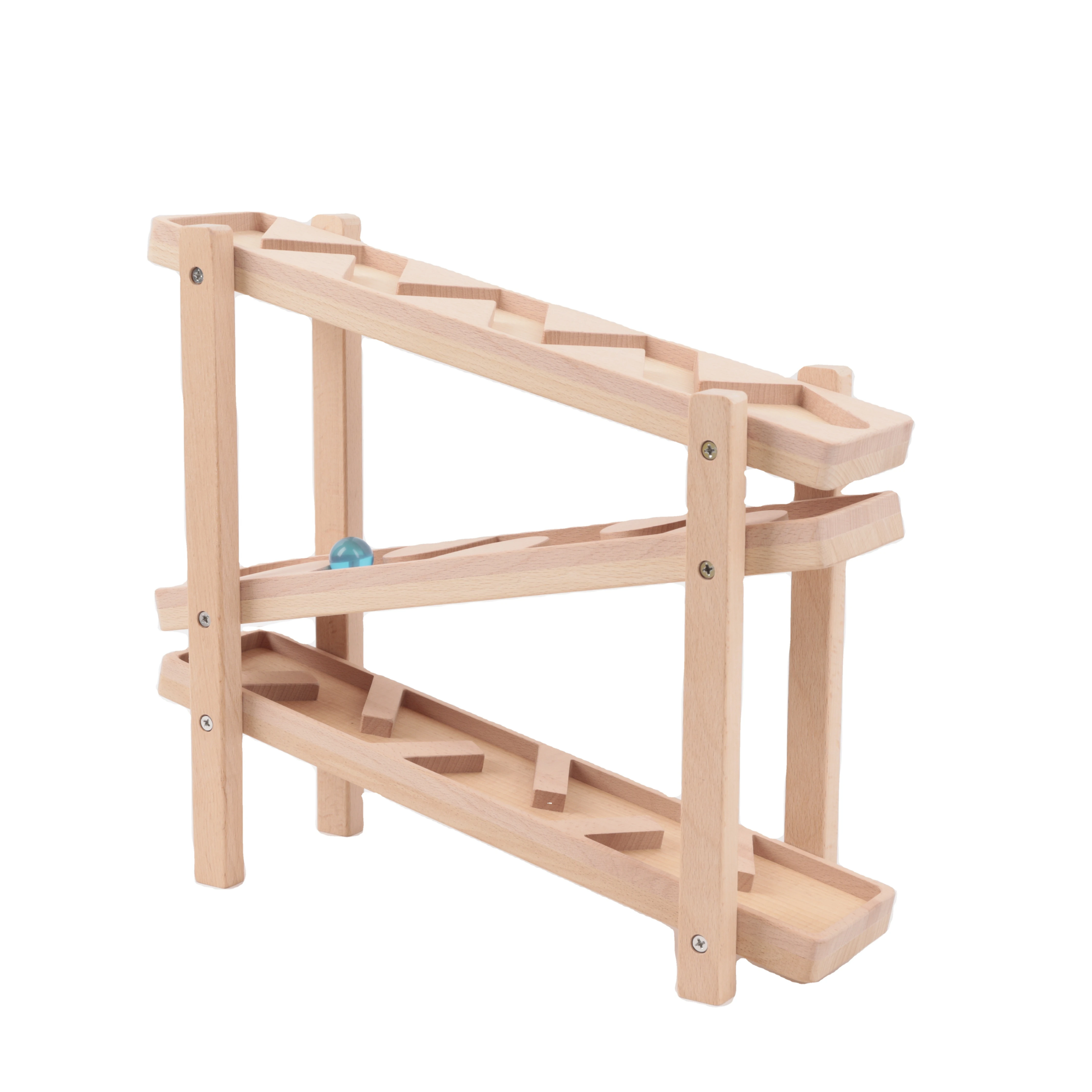 Wooden Marble Run Race Machine Preschool Visual Pursuit Winding Track Educational Toys Gift for Children Perfect Marble Maze