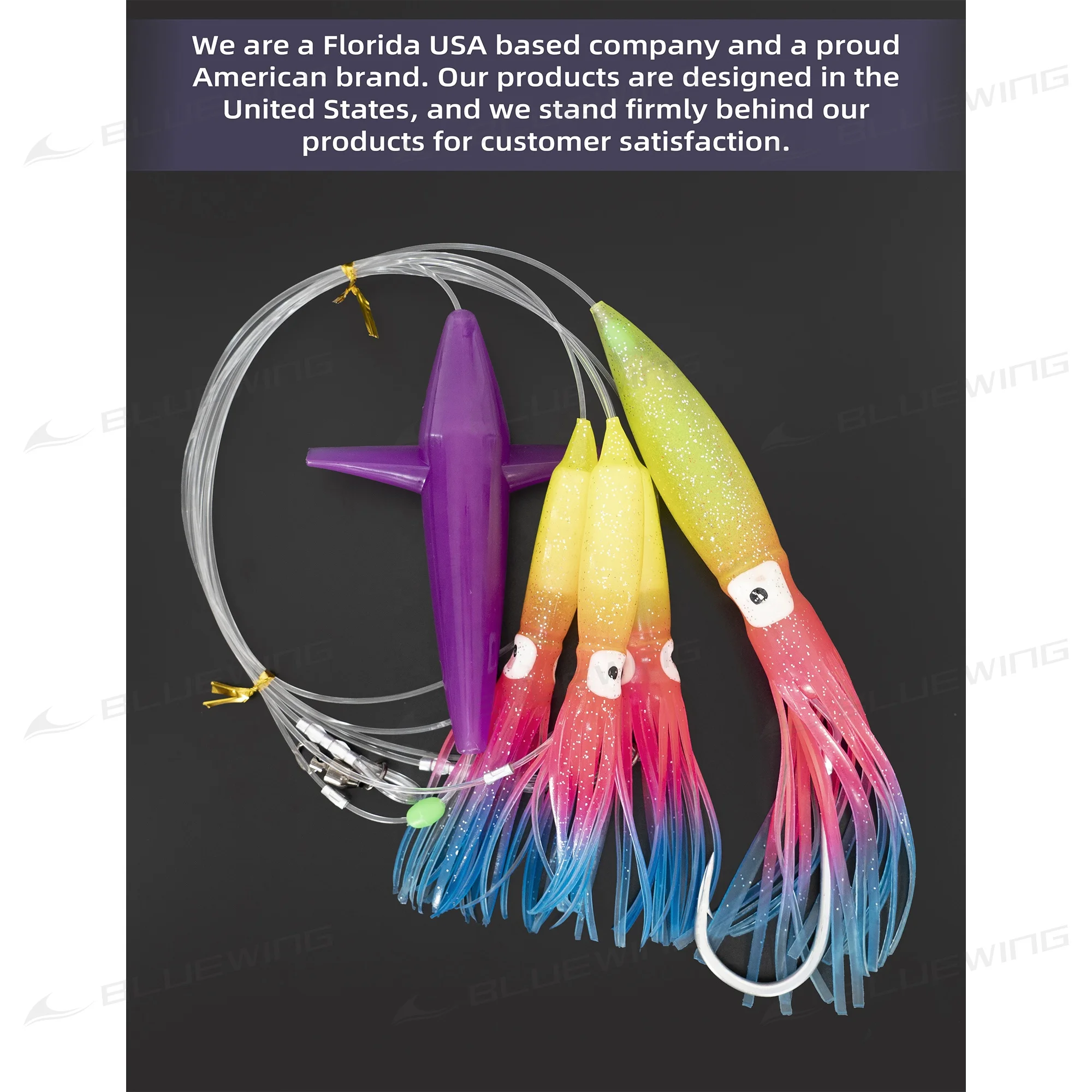 Big Game Daisy Chain Trolling Bird Squid Lures - Fishing Teasers for Marlin, Sailfish, and Tuna
