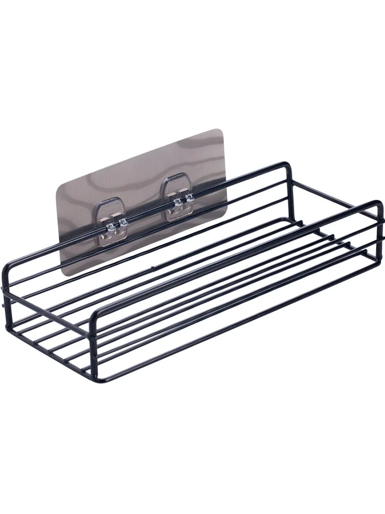 European Style Wrought Iron Bathroom Storage Rack Punch-free Toiletry Wall Hanging Basket Hollow Strong Bearing Capacity Shelf