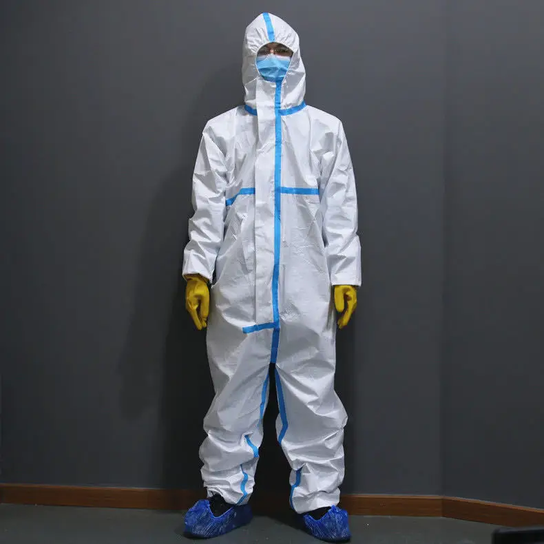 Safety Protective PPE SMS PP Type 5 6 Polypropylene Chemical Coverall Disposable Overall