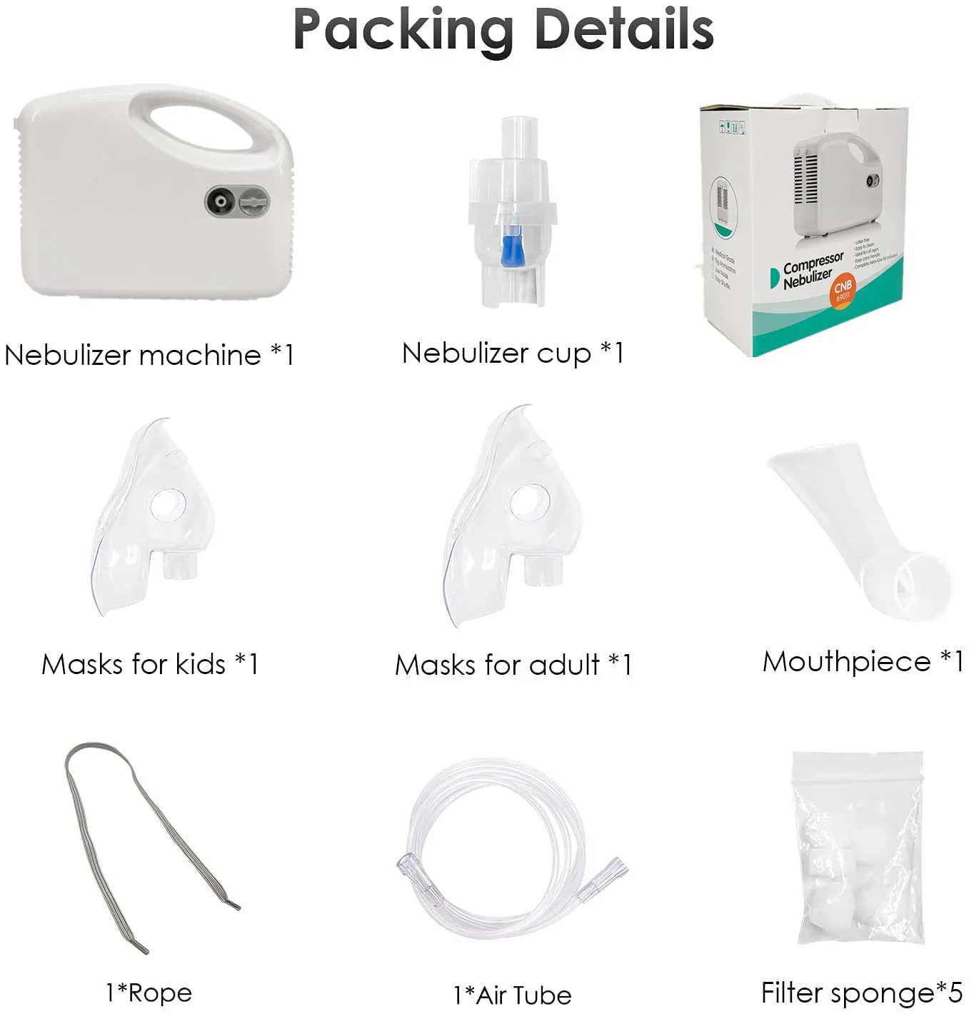 Fitconn CE-Approved Home Use Portable Liquid Medicine Atomizer Inhaler Compressor Nublizers for Aerosol Disease Therapy