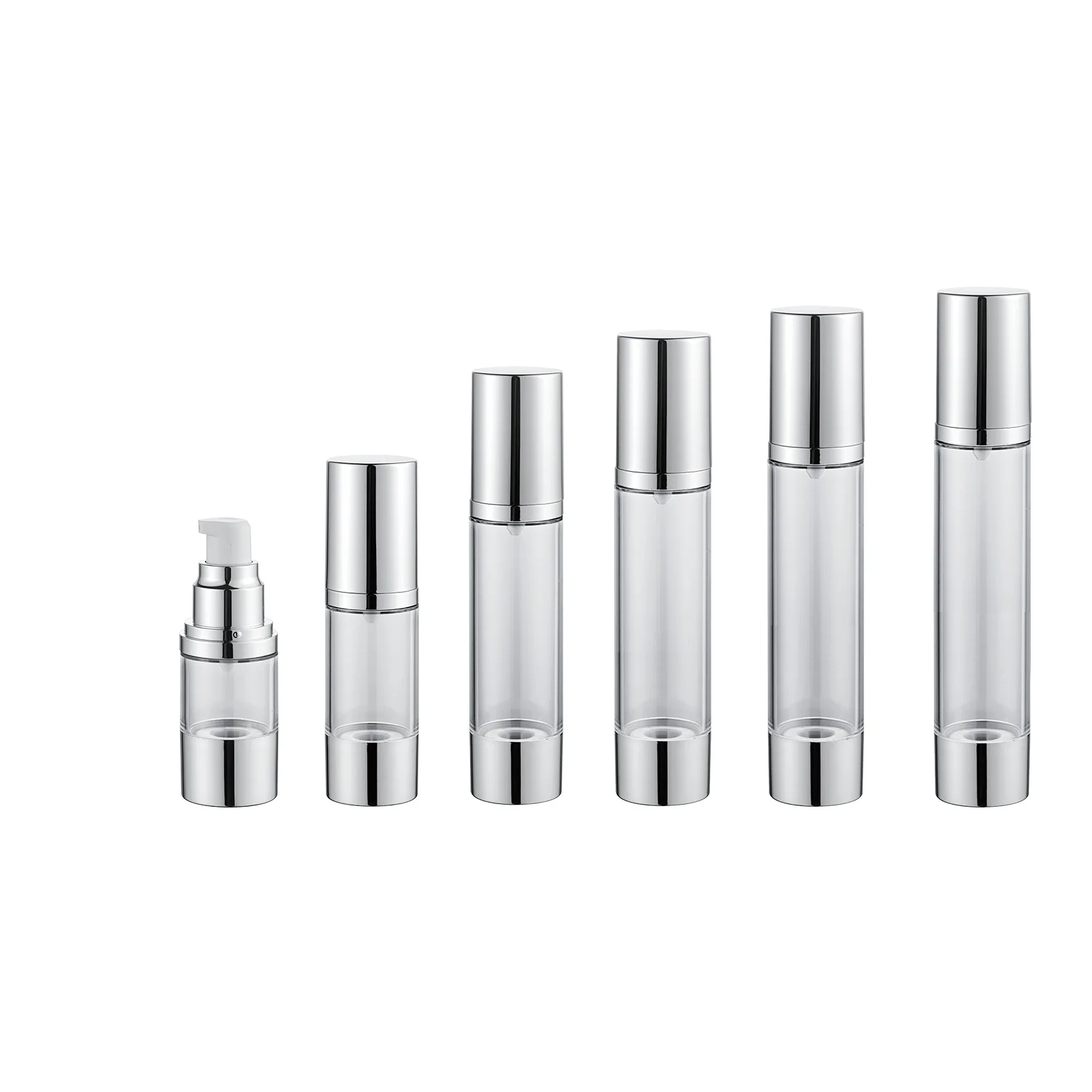 120Ml 100Ml 80Ml Luxury Silver Gold Aluminum Cosmetic Spray Airless Dispenser Pump Frosted Plastic Bottle Wholesales
