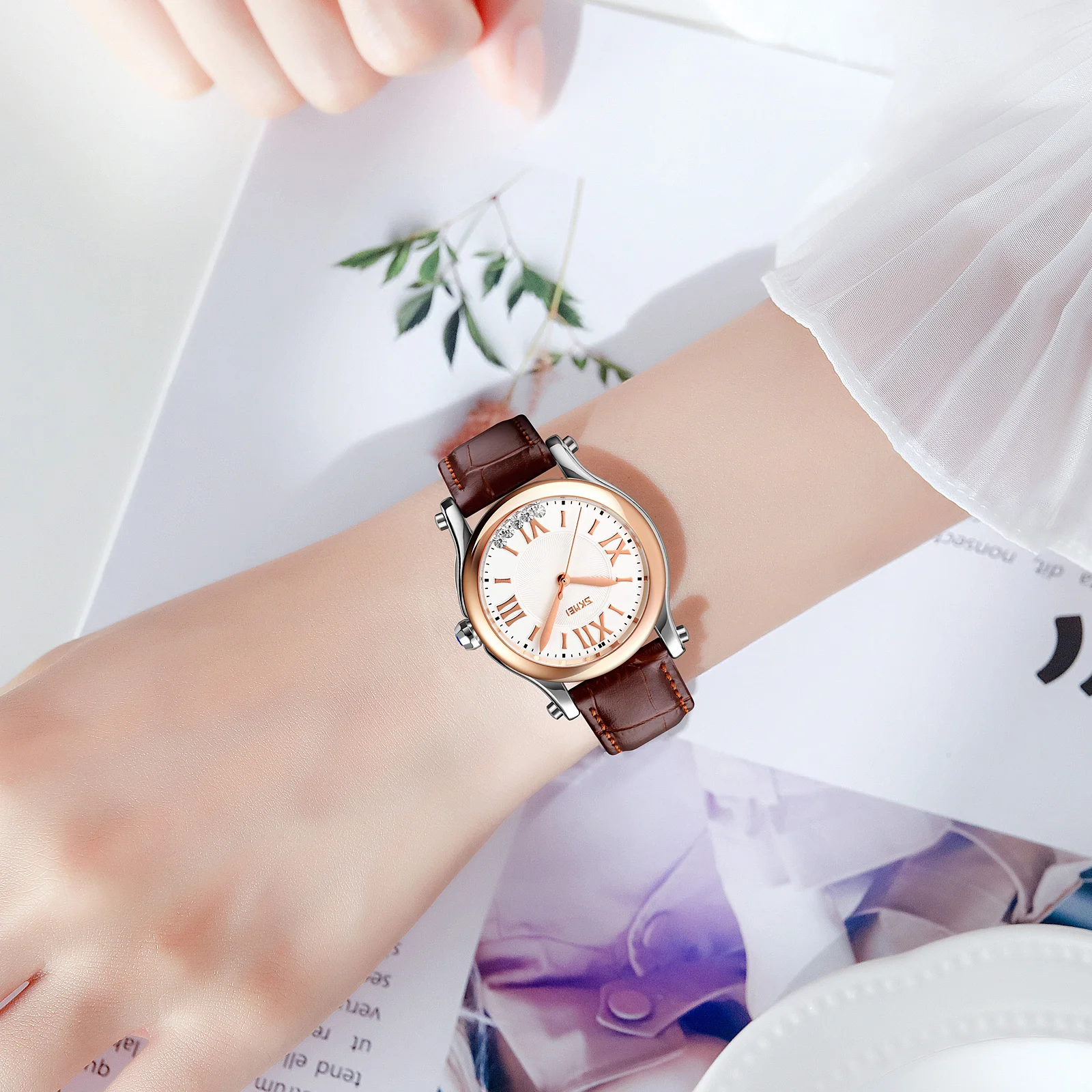 Skmei Shenzhen Watches Oem Women Simple Luxury Analog Quartz Gril Gift Waterproof Custom Logo Quartz Watch