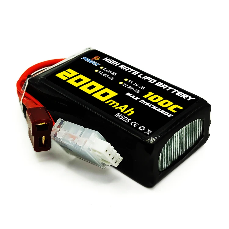 PONFLY 100C 2000mAh Lipo Drone Battery 7.4V 11.1V 2S 3S 2000mAh Rechargeable Lithium Polymer Battery for FPV Drones