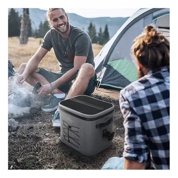 Grey Waterproof 24cans Soft Cooler Soft Sided Cooler Bag Tiktok Portable Large Beach Cooler Leakproof Insulated Hopper