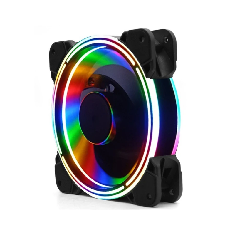 Hot Selling Remote Control 12025 Silent DC 12V 120*120*25mm RGB PWM 4pin Computer Radiator  Cooling fan